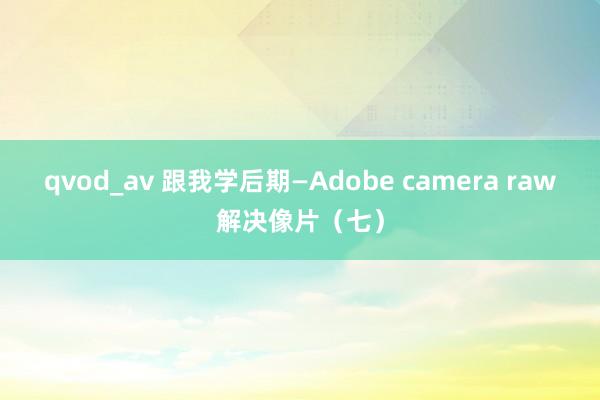 qvod_av 跟我学后期—Adobe camera raw解决像片（七）