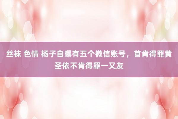 丝袜 色情 杨子自曝有五个微信账号，首肯得罪黄圣依不肯得罪一又友