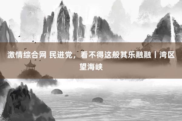 激情综合网 民进党，看不得这般其乐融融丨湾区望海峡