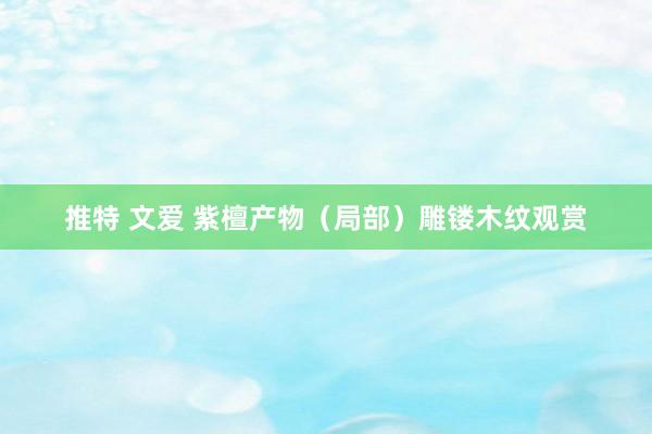 推特 文爱 紫檀产物（局部）雕镂木纹观赏