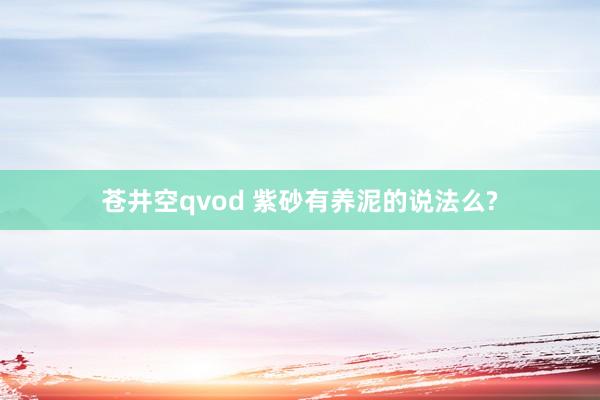 苍井空qvod 紫砂有养泥的说法么?