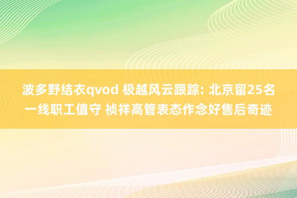 波多野结衣qvod 极越风云跟踪: 北京留25名一线职工值守 祯祥高管表态作念好售后奇迹