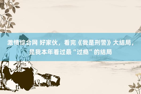 激情综合网 好家伙，看完《我是刑警》大结局，是我本年看过最“过瘾”的结局