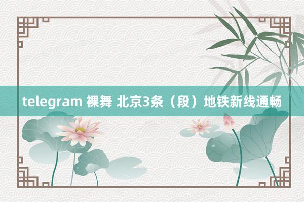 telegram 裸舞 北京3条（段）地铁新线通畅