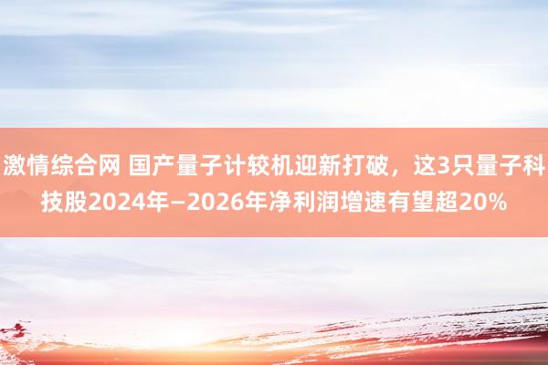 激情综合网 国产量子计较机迎新打破，这3只量子科技股2024年—2026年净利润增速有望超20%