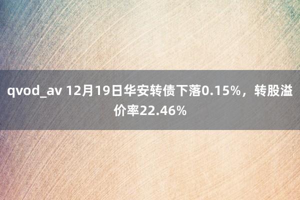 qvod_av 12月19日华安转债下落0.15%，转股溢价率22.46%