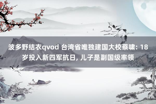 波多野结衣qvod 台湾省唯独建国大校蔡啸: 18岁投入新四军抗日， 儿子是副国级率领