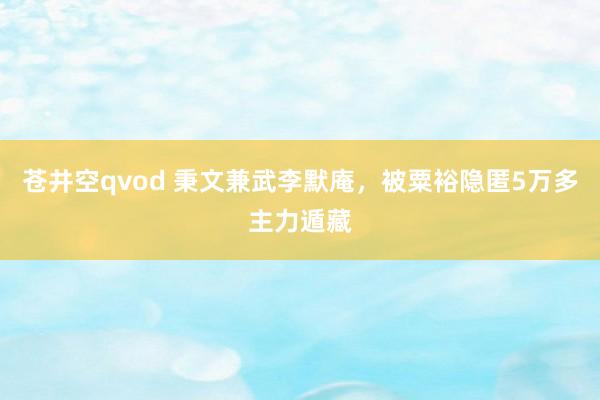 苍井空qvod 秉文兼武李默庵,被粟裕隐匿5万多主力遁藏