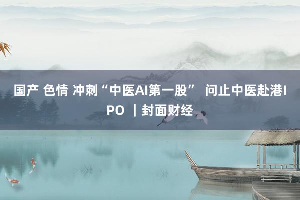 国产 色情 冲刺“中医AI第一股”  问止中医赴港IPO ｜封面财经
