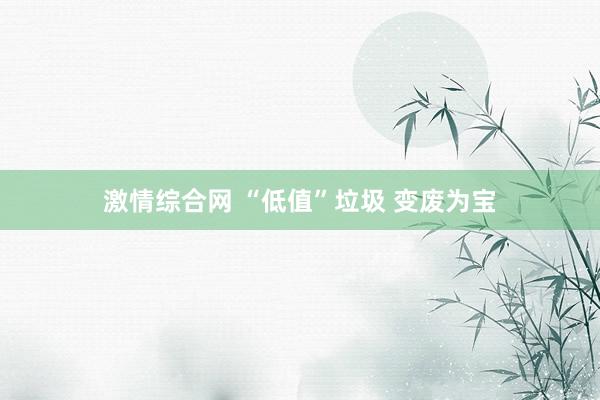 激情综合网 “低值”垃圾 变废为宝