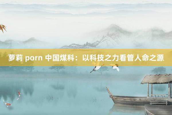 萝莉 porn 中国煤科：以科技之力看管人命之源
