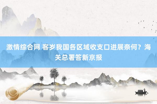 激情综合网 客岁我国各区域收支口进展奈何？海关总署答新京报