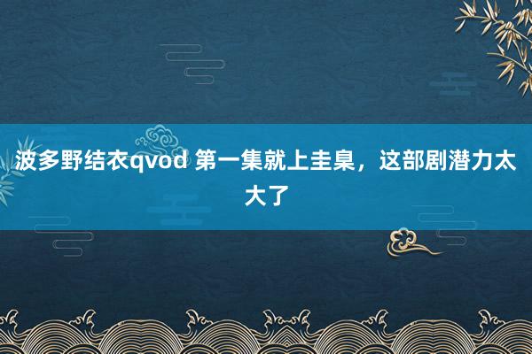 波多野结衣qvod 第一集就上圭臬，这部剧潜力太大了