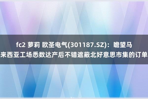 fc2 萝莉 欧圣电气(301187.SZ)：瞻望马来西亚工场悉数达产后不错遮蔽北好意思市集的订单