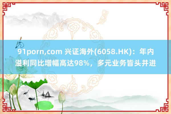 91porn，com 兴证海外(6058.HK)：年内溢利同比增幅高达98%，多元业务皆头并进
