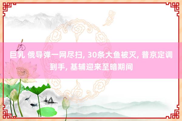 巨乳 俄导弹一网尽扫， 30条大鱼被灭， 普京定调到手， 基辅迎来至暗期间