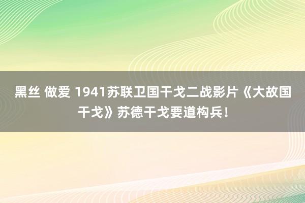 黑丝 做爱 1941苏联卫国干戈二战影片《大故国干戈》苏德干戈要道构兵！