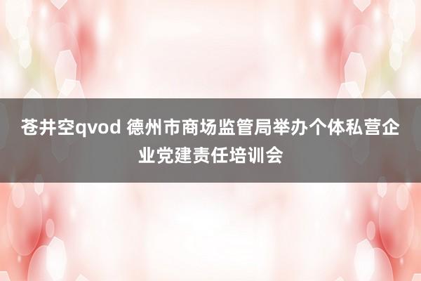 苍井空qvod 德州市商场监管局举办个体私营企业党建责任培训会