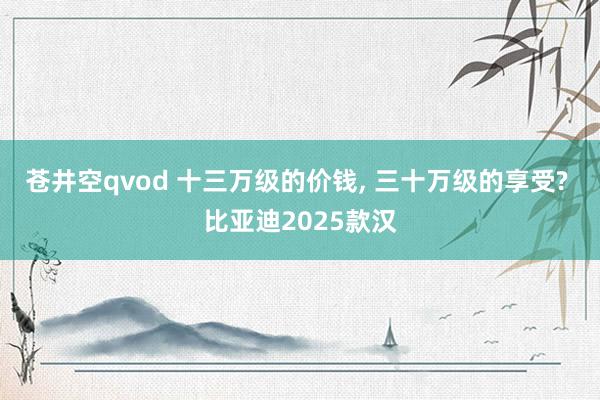 苍井空qvod 十三万级的价钱， 三十万级的享受? 比亚迪2025款汉