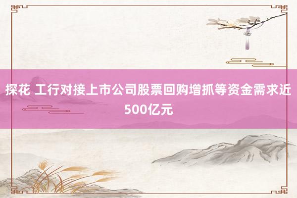 探花 工行对接上市公司股票回购增抓等资金需求近500亿元
