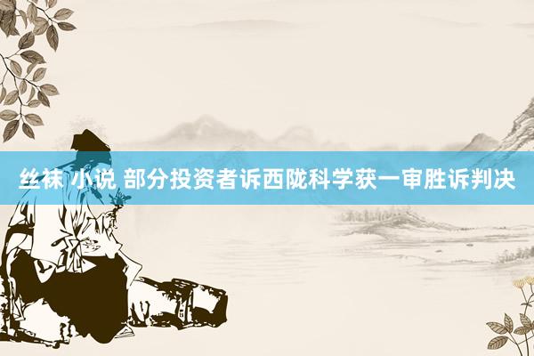 丝袜 小说 部分投资者诉西陇科学获一审胜诉判决