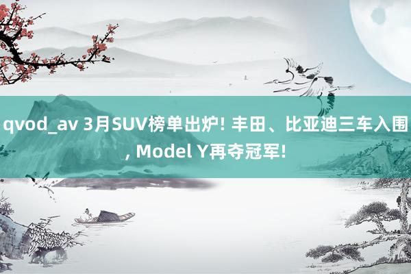 qvod_av 3月SUV榜单出炉! 丰田、比亚迪三车入围， Model Y再夺冠军!