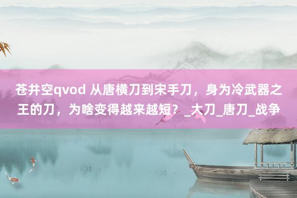苍井空qvod 从唐横刀到宋手刀，身为冷武器之王的刀，为啥变得越来越短？_大刀_唐刀_战争