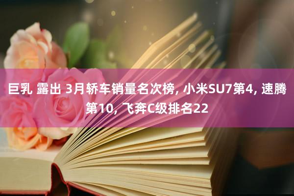 巨乳 露出 3月轿车销量名次榜， 小米SU7第4， 速腾第10， 飞奔C级排名22