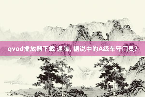 qvod播放器下载 速腾， 据说中的A级车守门员?