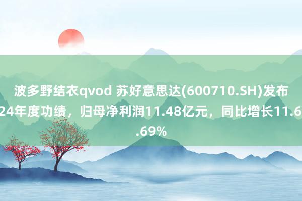 波多野结衣qvod 苏好意思达(600710.SH)发布2024年度功绩，归母净利润11.48亿元，同比增长11.69%