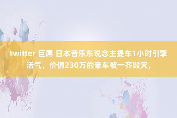 twitter 巨屌 日本音乐东说念主提车1小时引擎活气，价值230万的豪车被一齐毁灭，