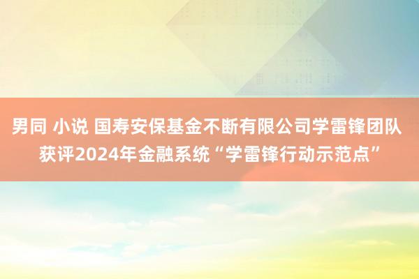 男同 小说 国寿安保基金不断有限公司学雷锋团队 获评2024年金融系统“学雷锋行动示范点”