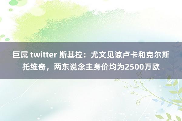 巨屌 twitter 斯基拉：尤文见谅卢卡和克尔斯托维奇，两东说念主身价均为2500万欧